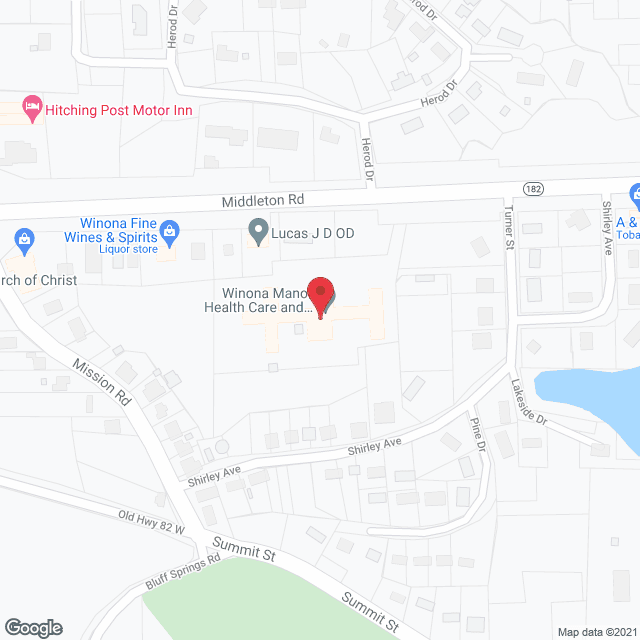 Map of the neighborhood around Winona Manor