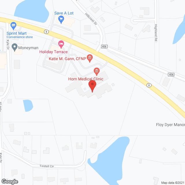 Map of the neighborhood around Floy Dyer Manor