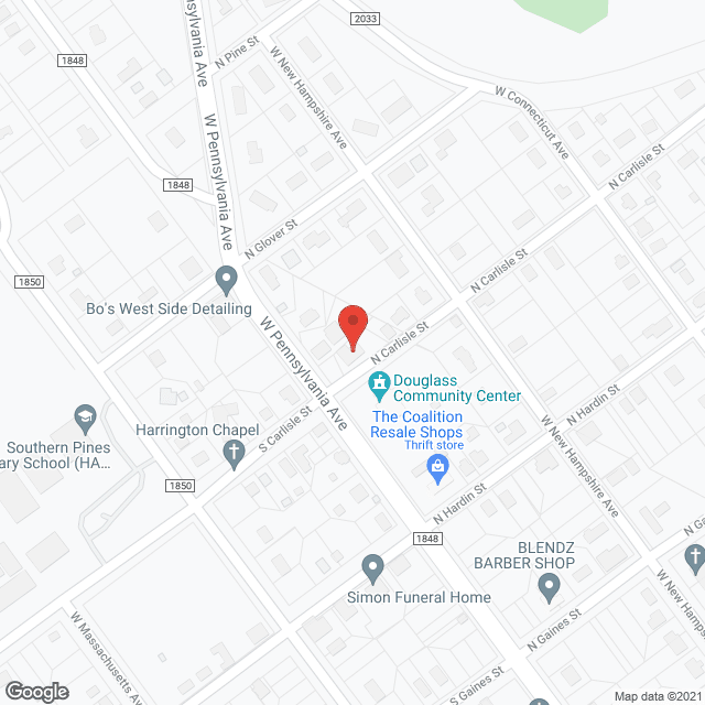 Map of the neighborhood around Savannah Family Care Home