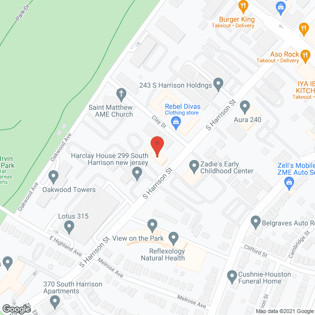 Map of the neighborhood around Harrison Arms