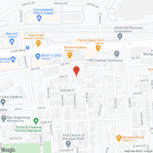 Map of the neighborhood around St. Lufthild House