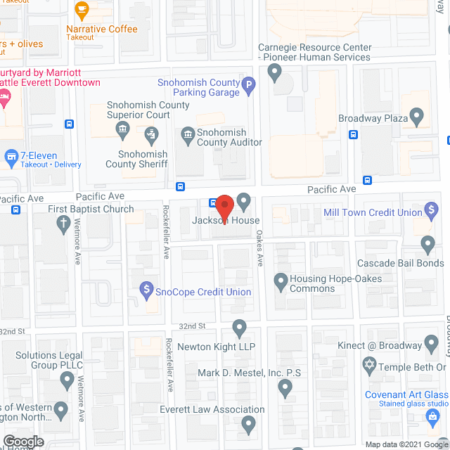 Map of the neighborhood around Jackson House
