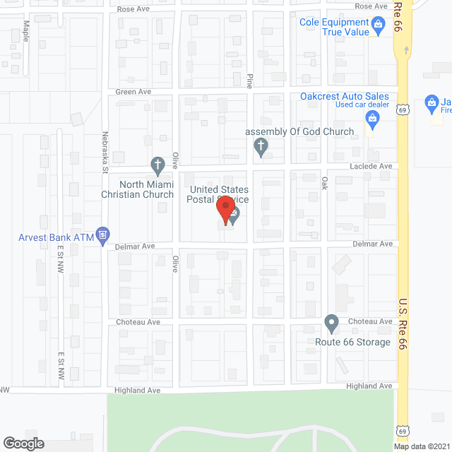 Map of the neighborhood around Nine Tribes Tower