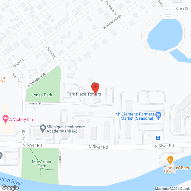 Map of the neighborhood around Park Place Tower
