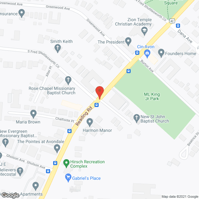 Map of the neighborhood around Dwayne's House