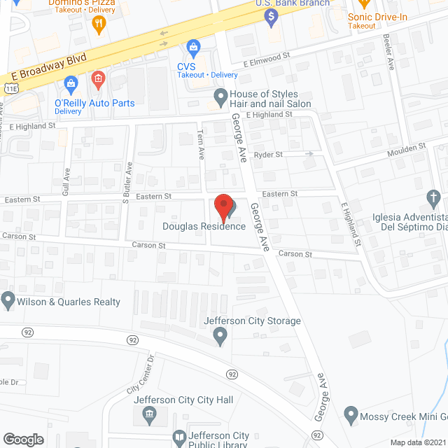 Map of the neighborhood around Douglas Residence