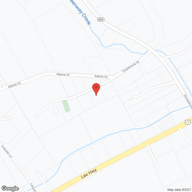 Map of the neighborhood around Hillcrest Adult Care Inc