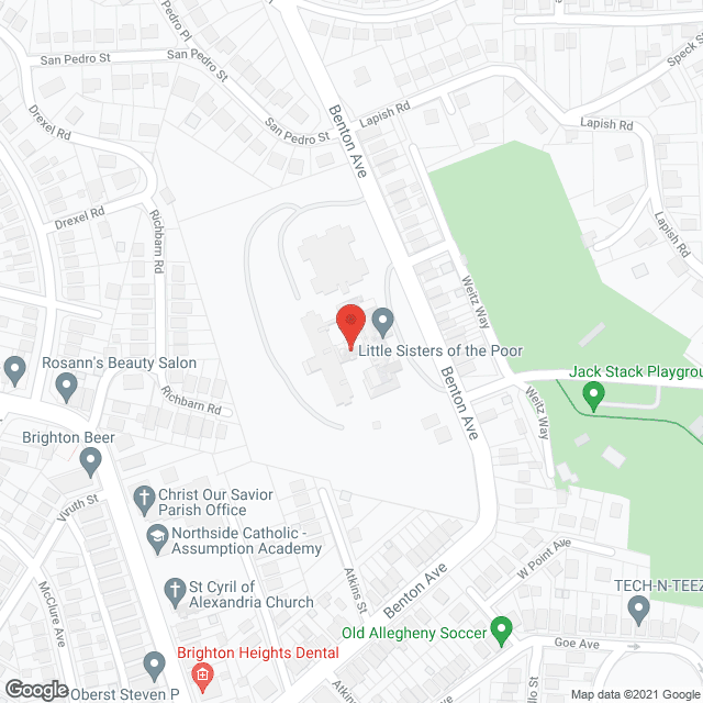 Map of the neighborhood around Little Sisters of the Poor