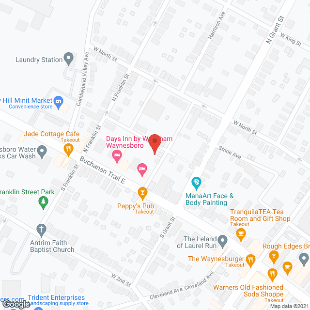 Map of the neighborhood around Hoover House