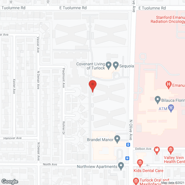 Map of the neighborhood around Covenant Living of Turlock