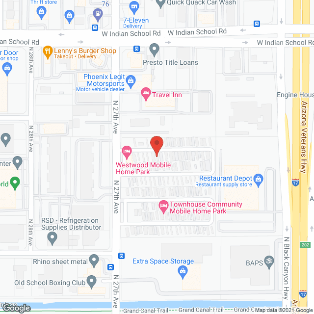 Map of the neighborhood around Westwood Mobile Home Park