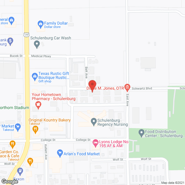 Map of the neighborhood around The Villas