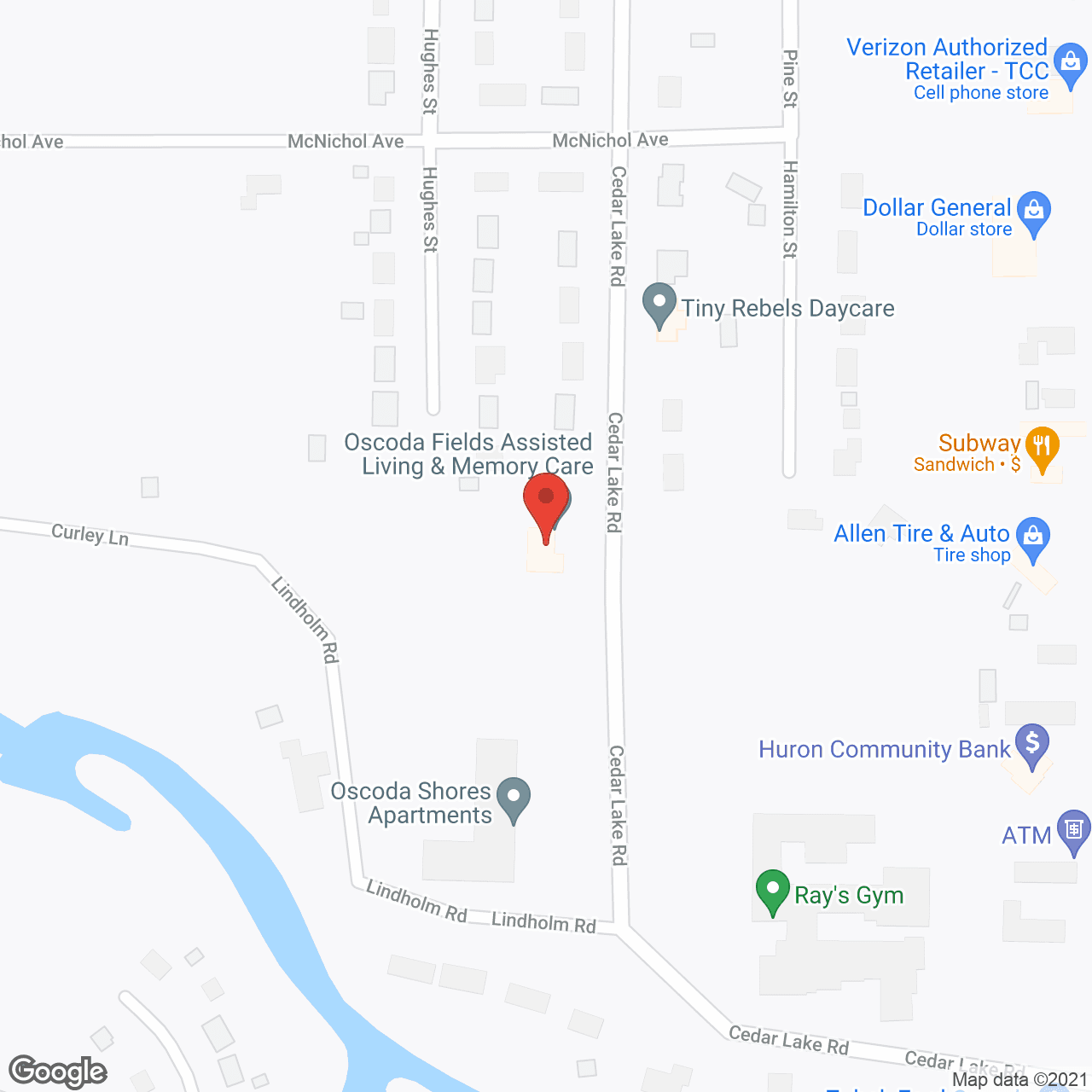 Map of the neighborhood around Oscoda Fields