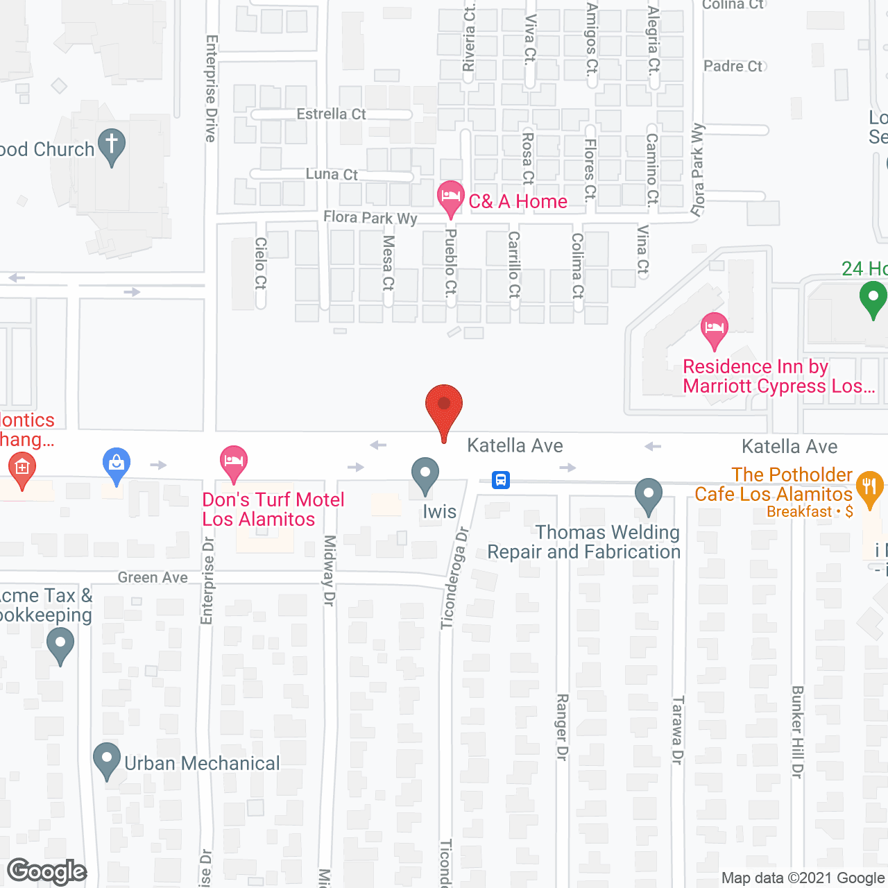 Map of the neighborhood around Westmont of Cypress