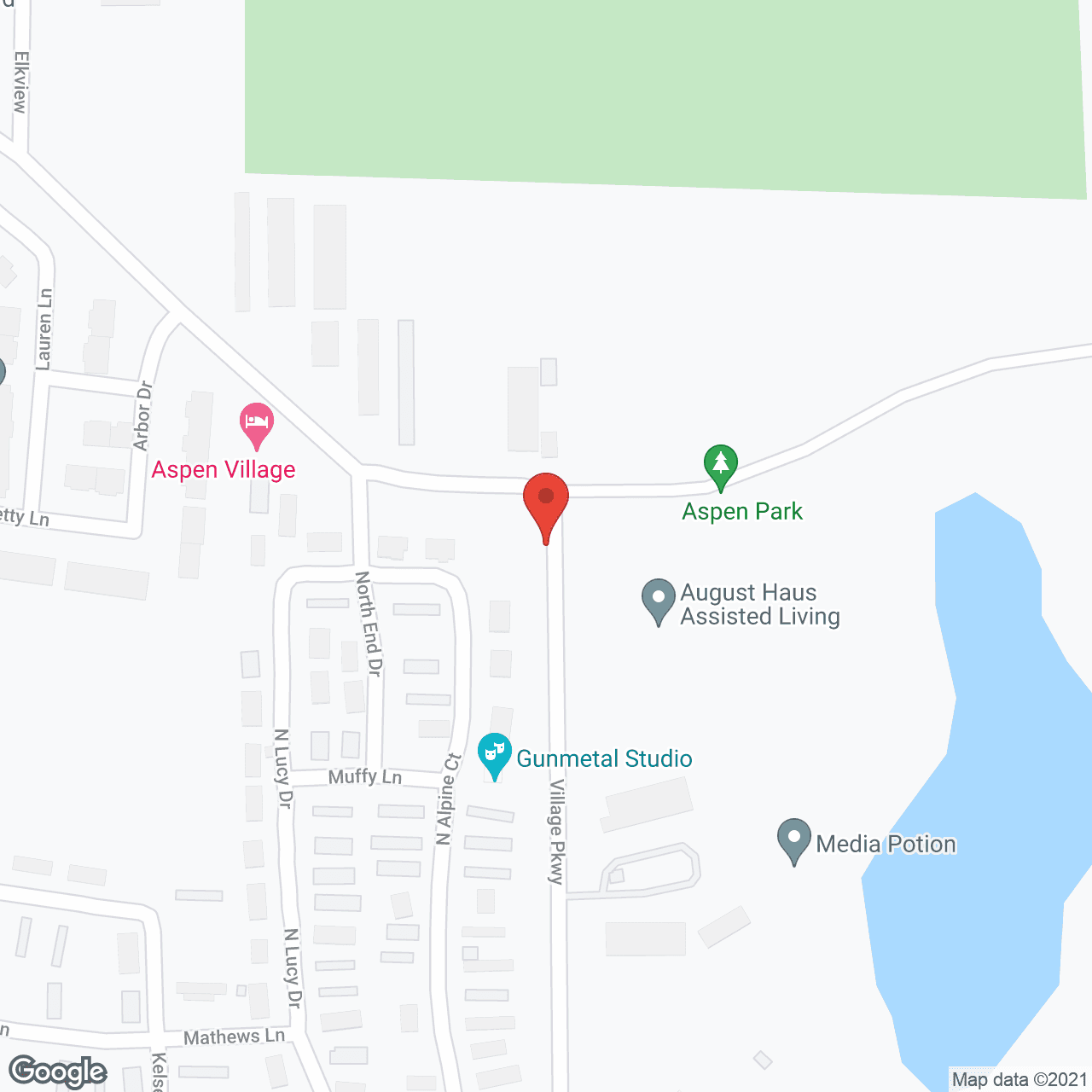 Map of the neighborhood around August Haus