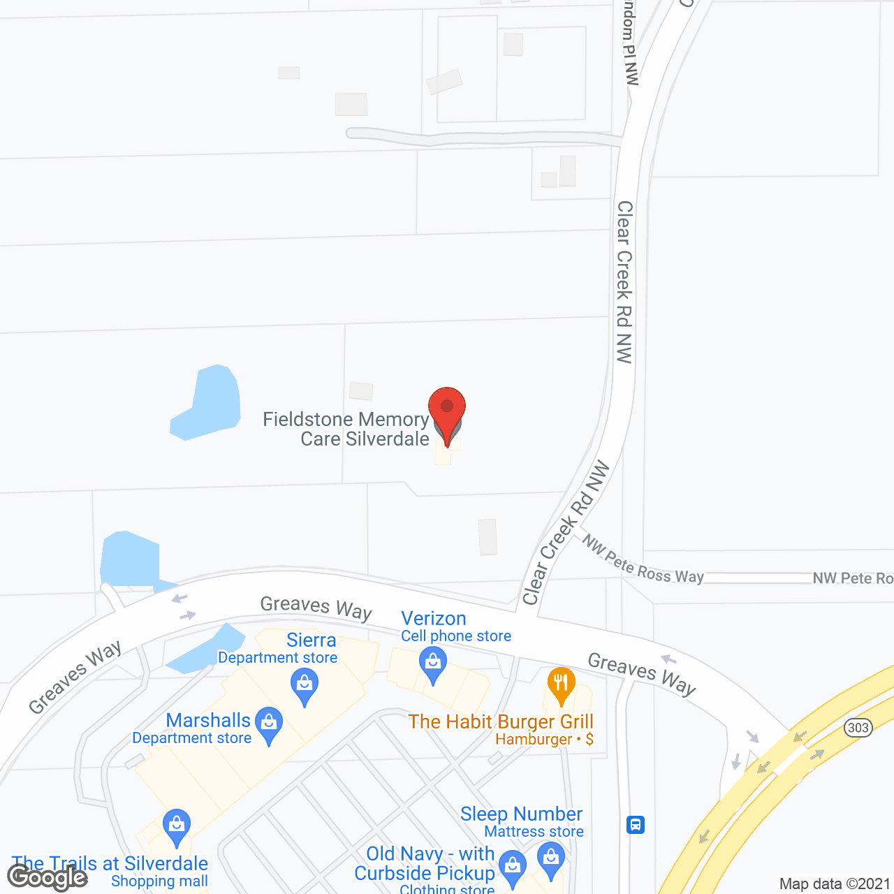 Map of the neighborhood around Fieldstone Memory Care of Silverdale