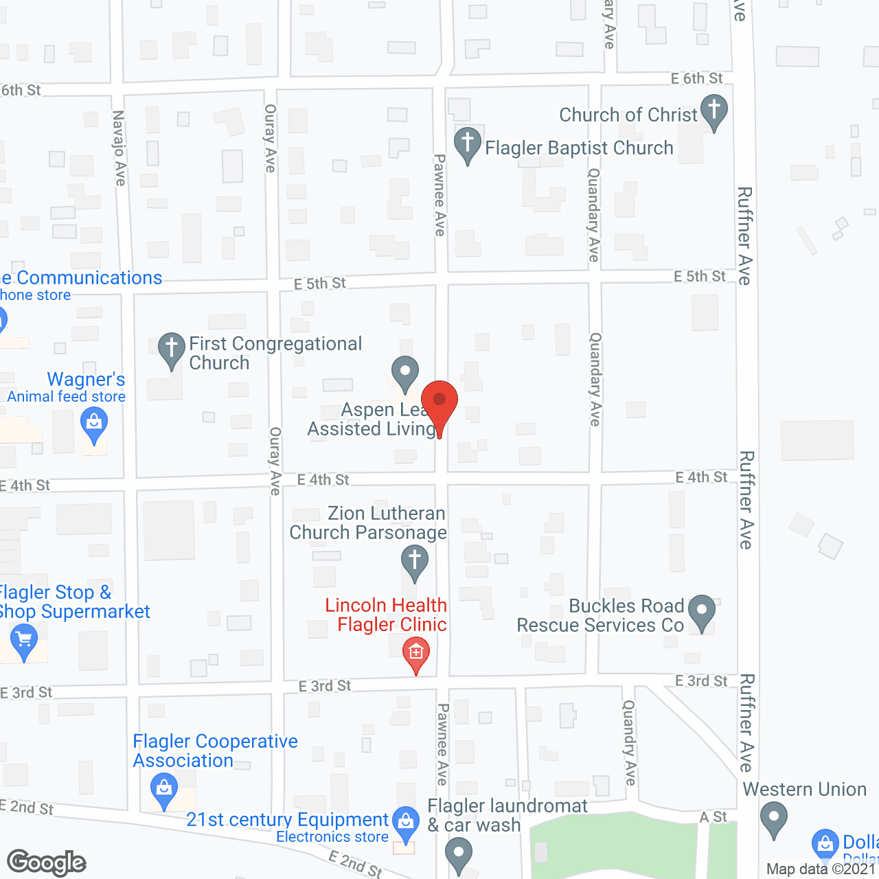 Map of the neighborhood around Aspen Leaf Assisted Living Residence  in Flagler