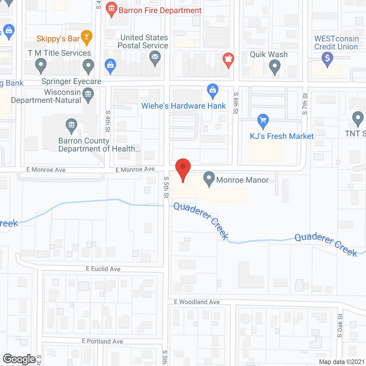 Map of the neighborhood around Monroe Manor