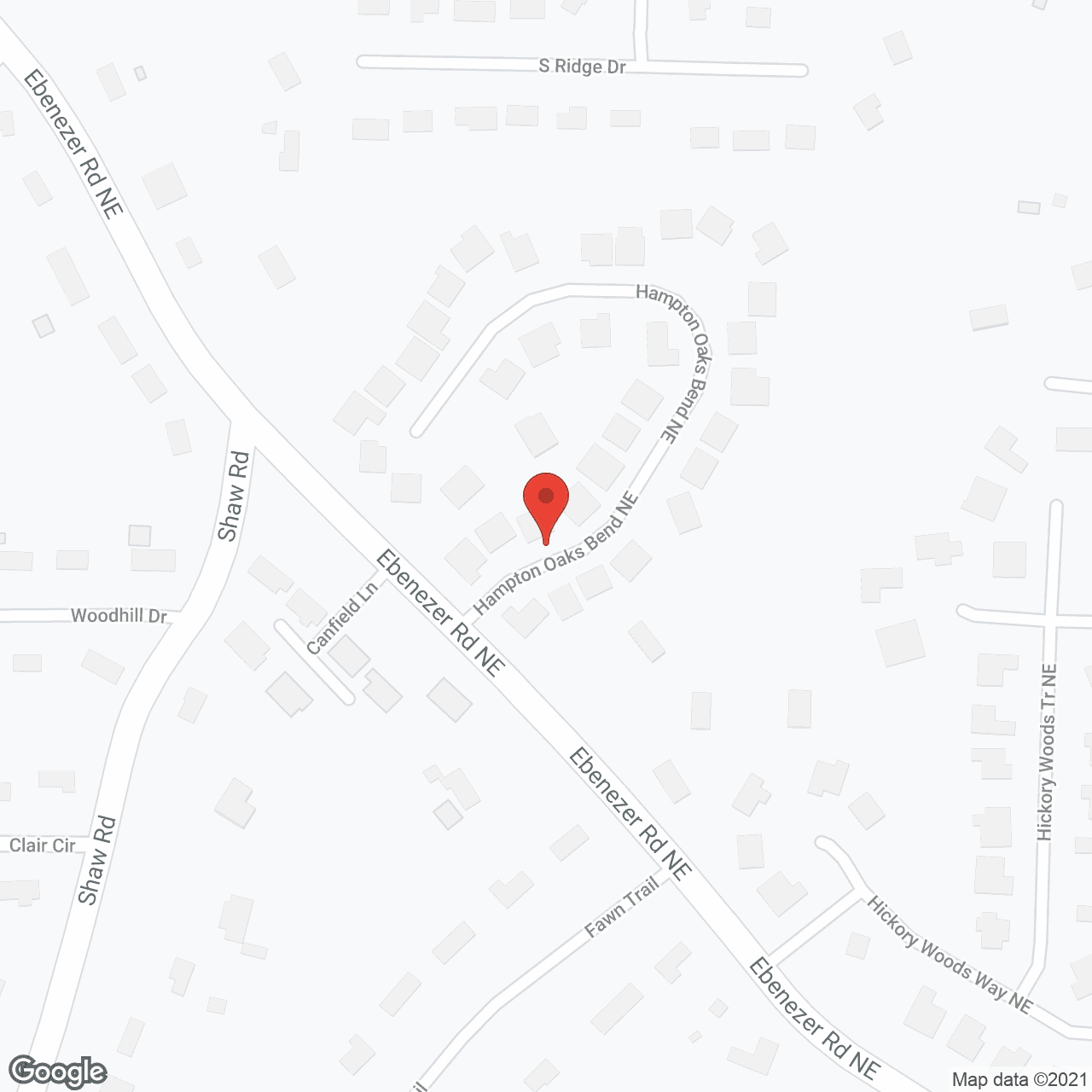 Map of the neighborhood around Southern Comfort Senior Living