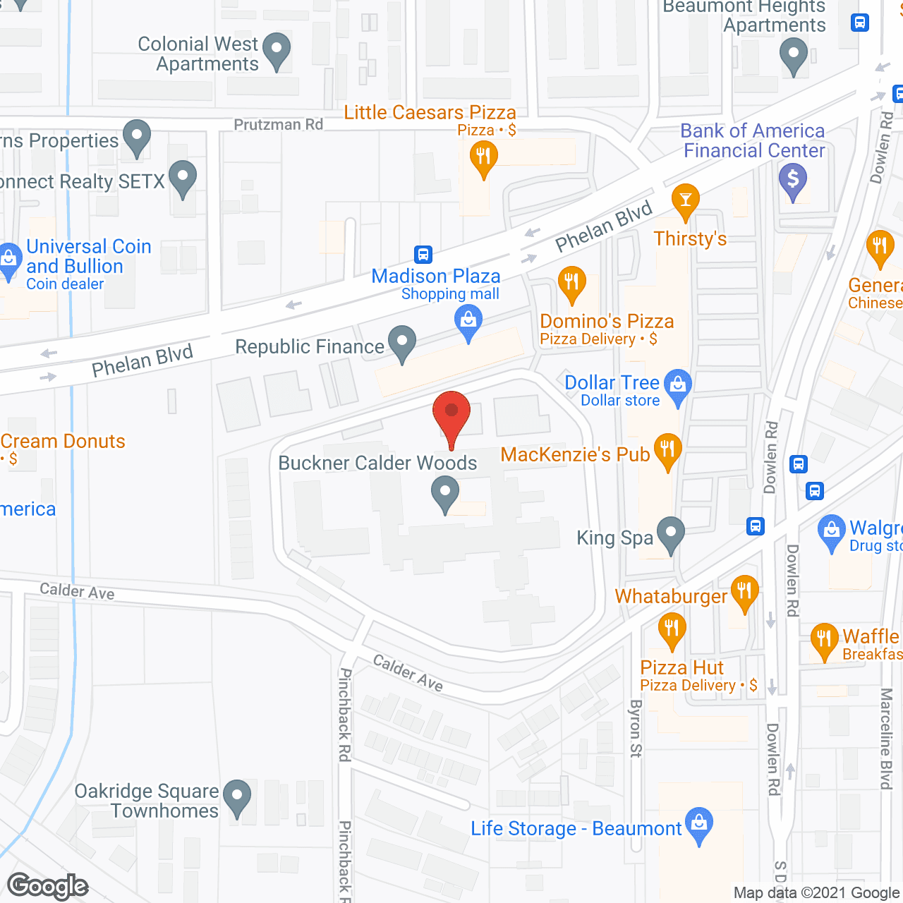 Map of the neighborhood around Calder Woods
