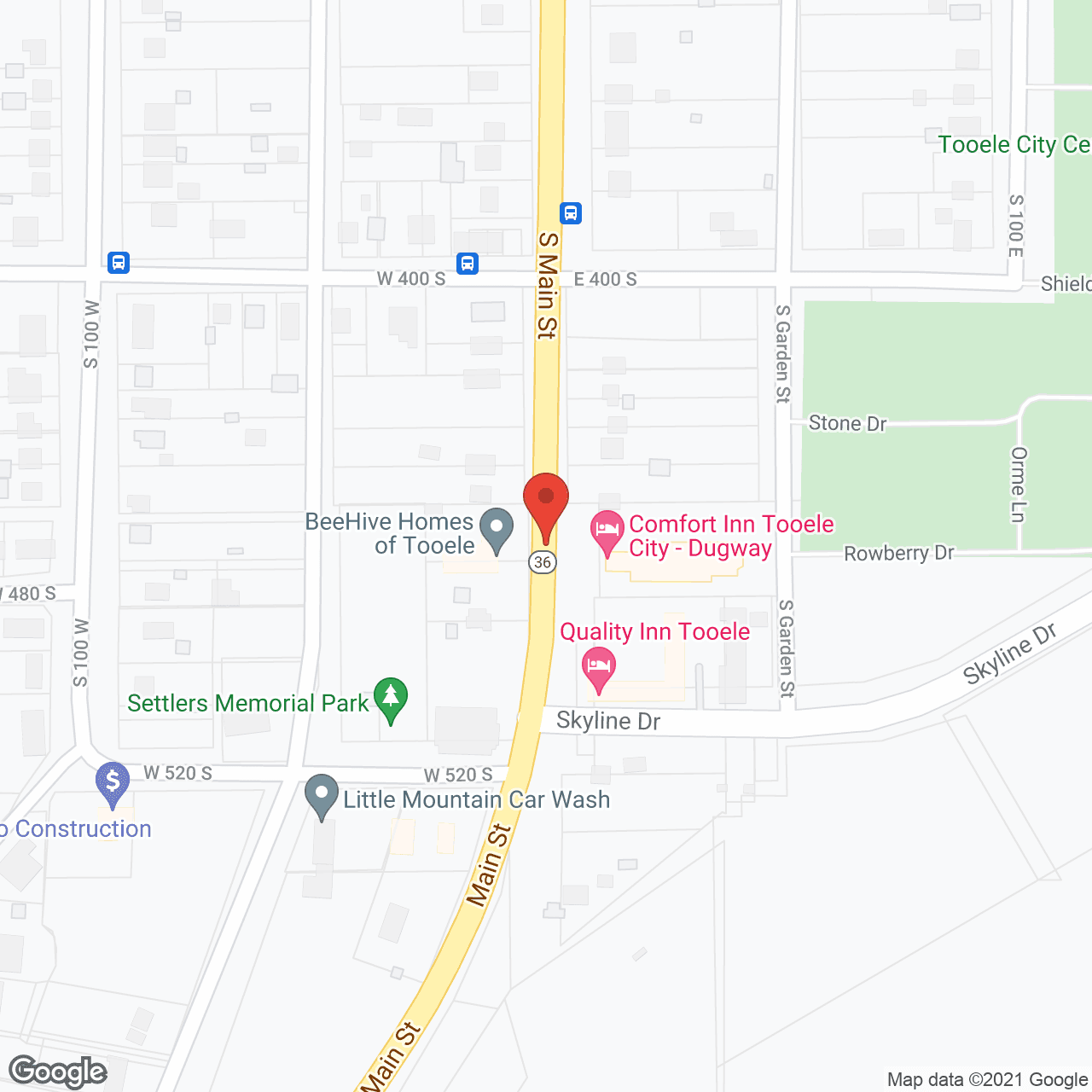Map of the neighborhood around Beehive Homes of Tooele