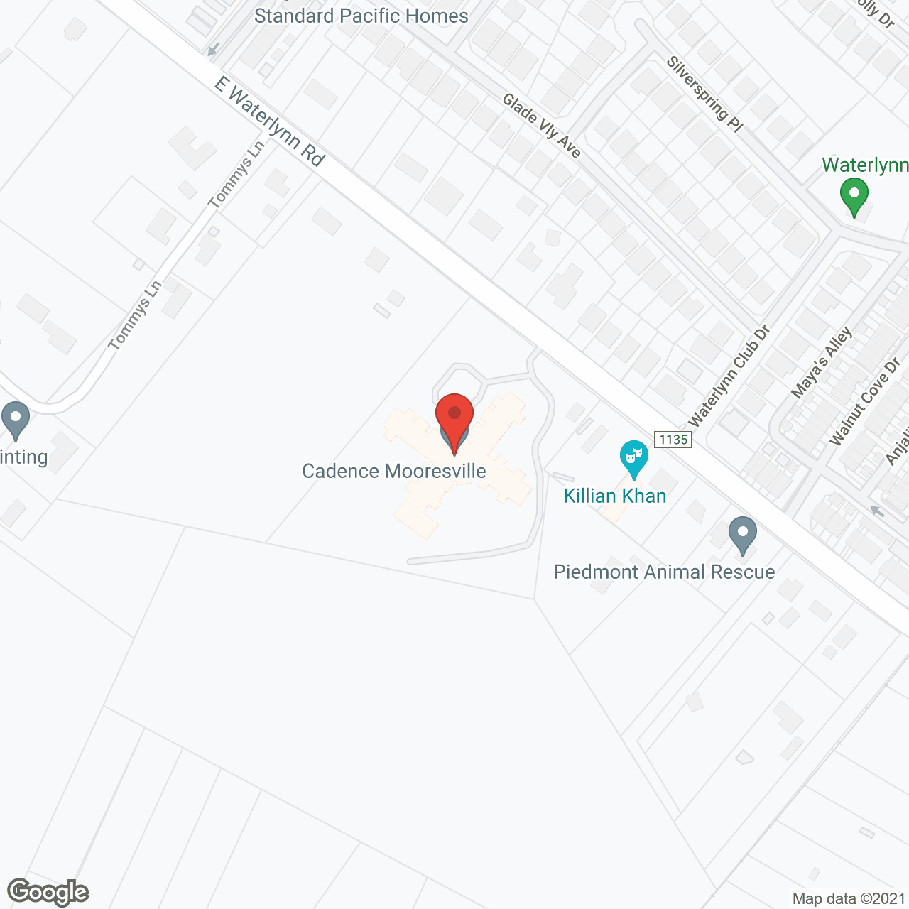 Map of the neighborhood around Cadence at Mooresville by Cogir