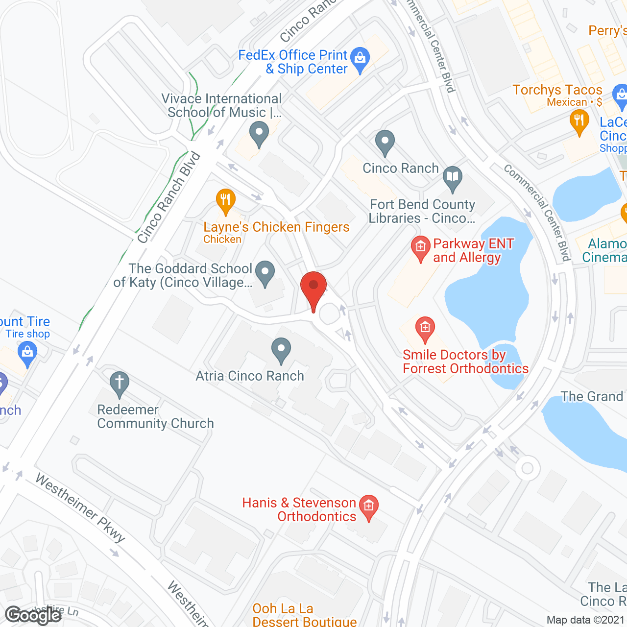 Map of the neighborhood around Atria Cinco Ranch