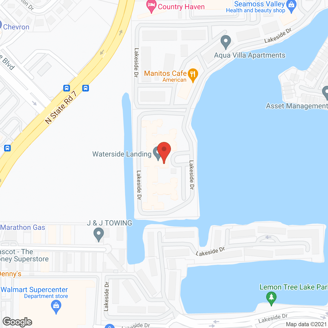 Map of the neighborhood around Waterside Landing