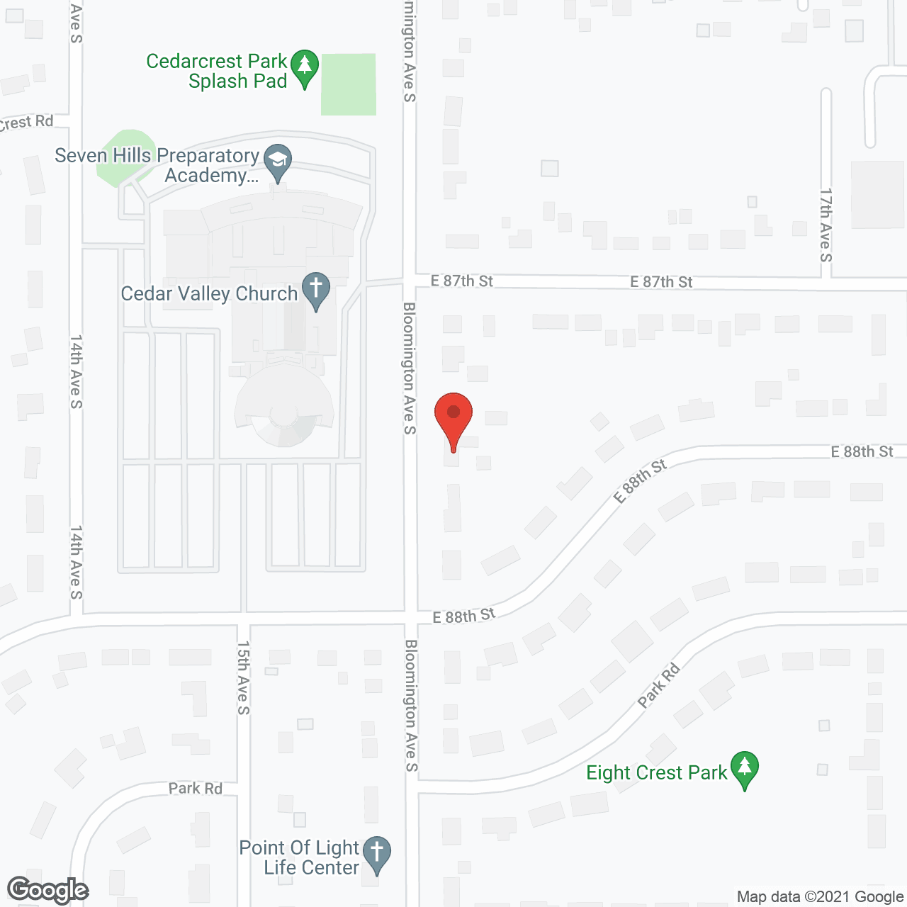 Map of the neighborhood around Nervana's Caring Hands