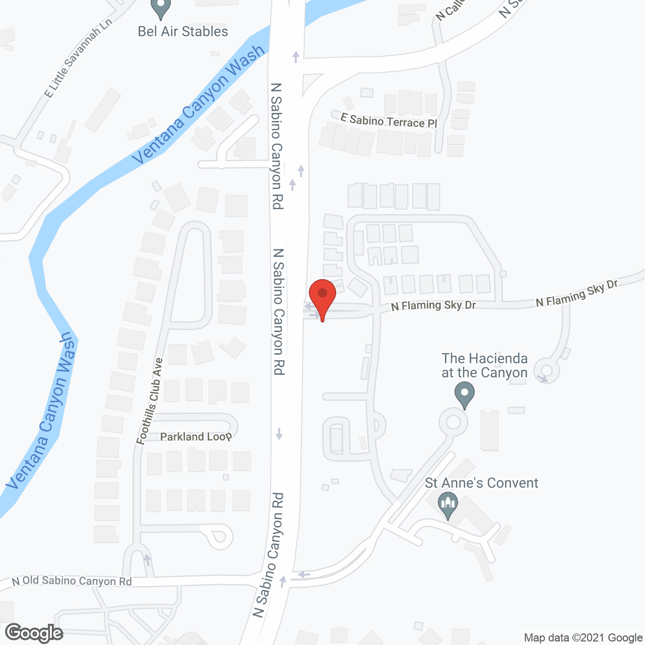 Map of the neighborhood around The Hacienda at the Canyon