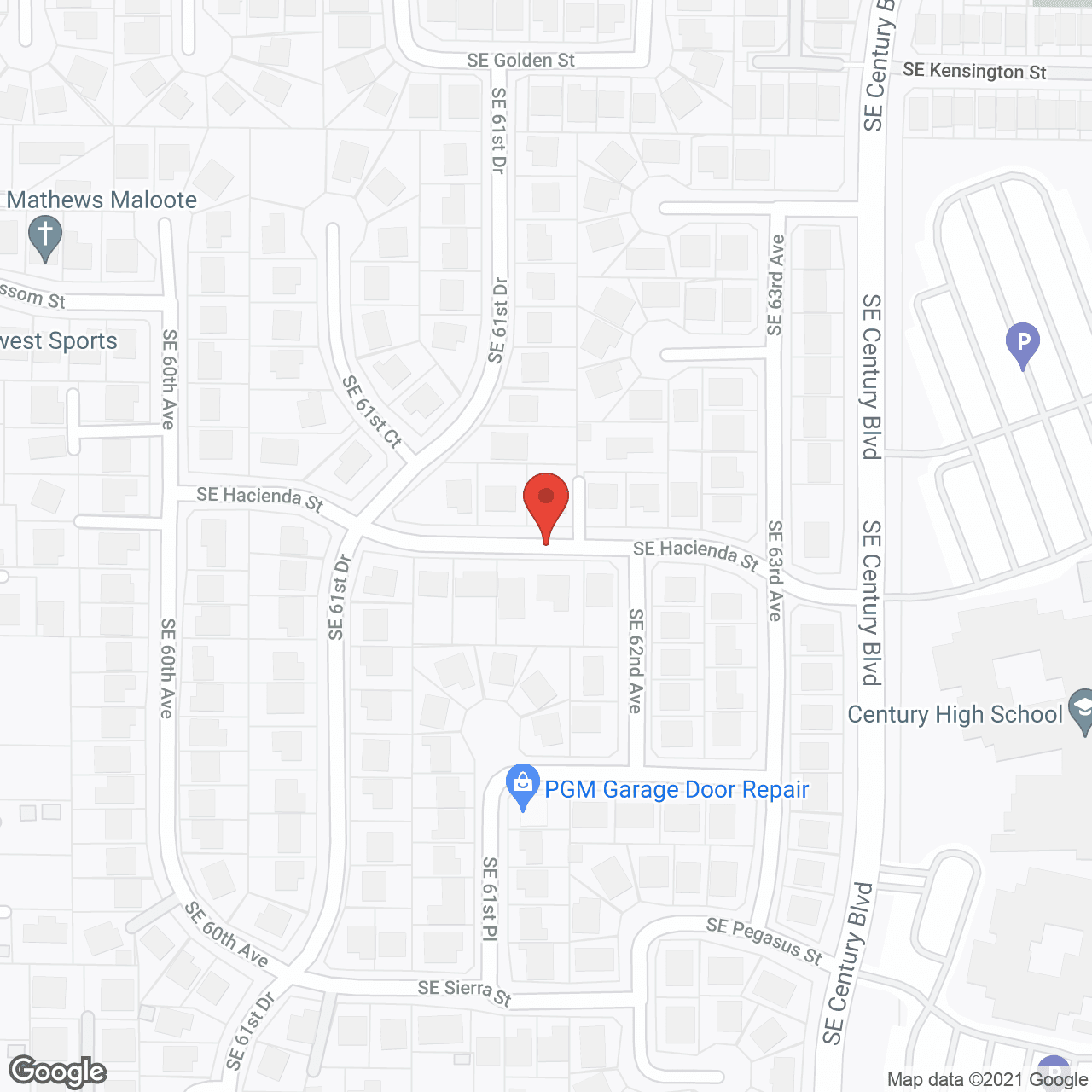 Map of the neighborhood around Crystal Care AFH at Hacienda