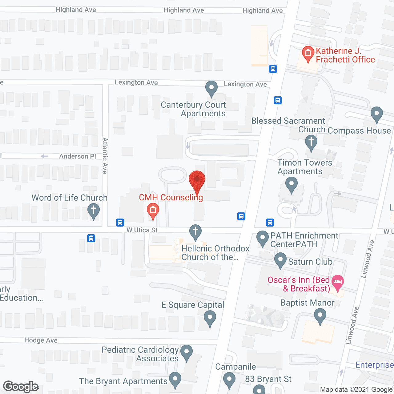 Map of the neighborhood around Buffalo Center for Rehabilitation and Nursing