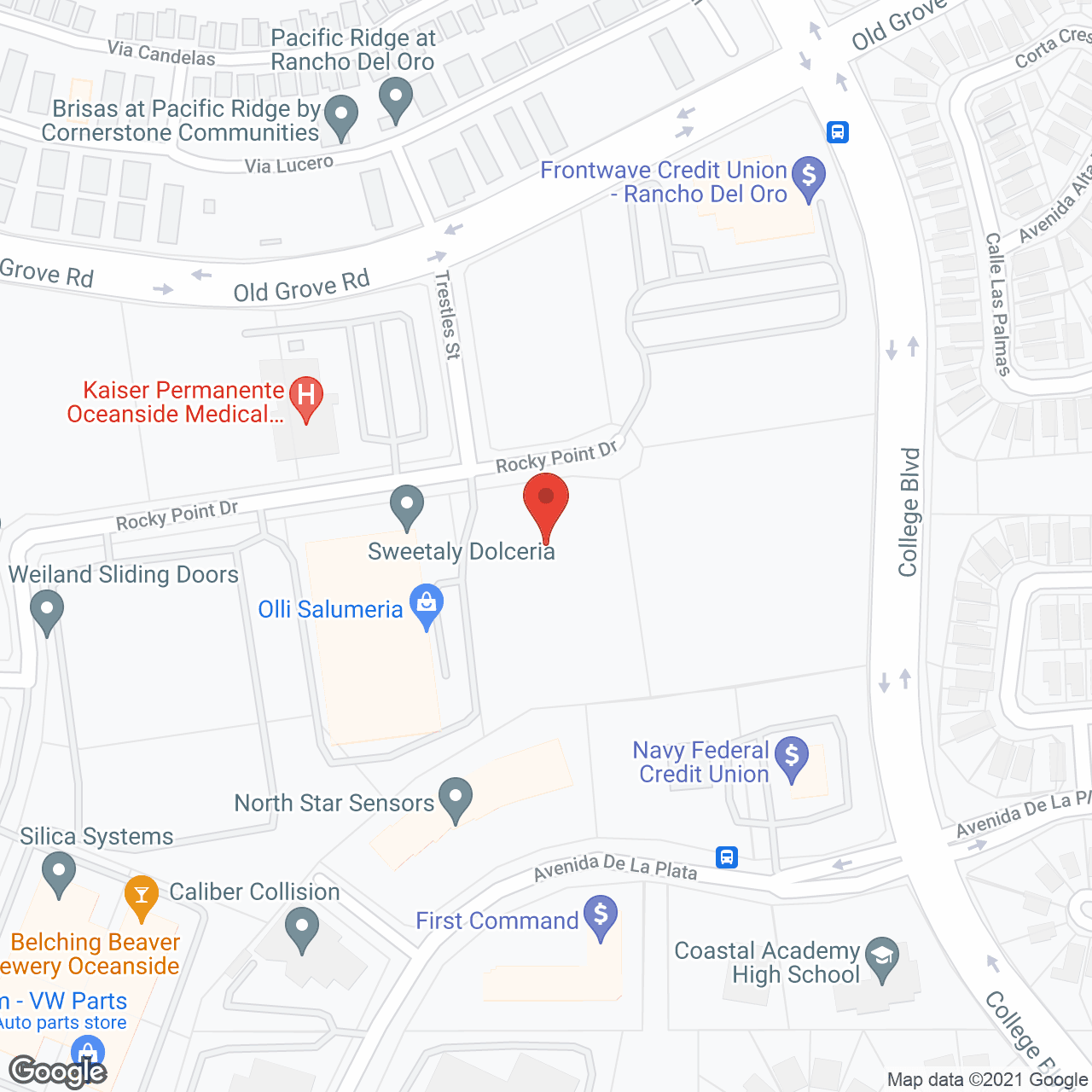 Map of the neighborhood around Julia's Cottage at the Hills