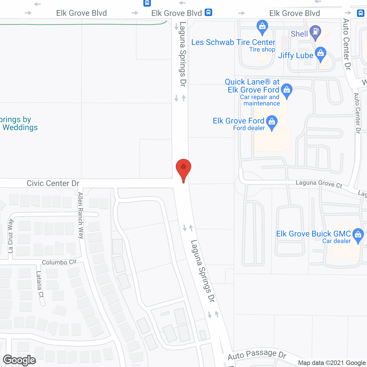 Map of the neighborhood around The Park at Laguna Springs