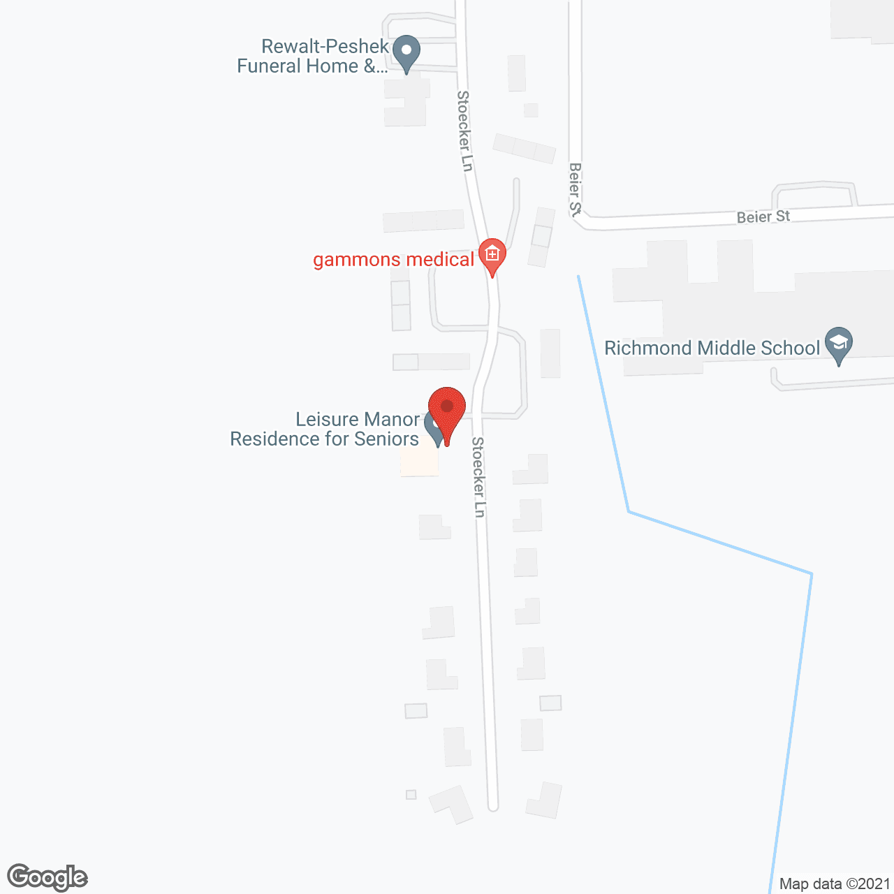 Map of the neighborhood around Leisure Manor Residence for Seniors