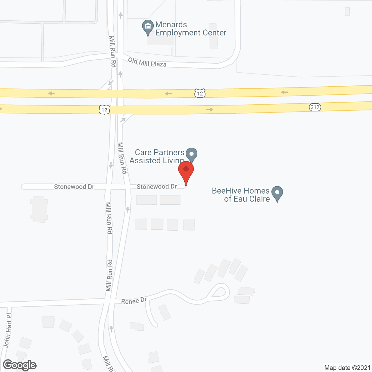 Map of the neighborhood around Beehive Homes of Eau Claire