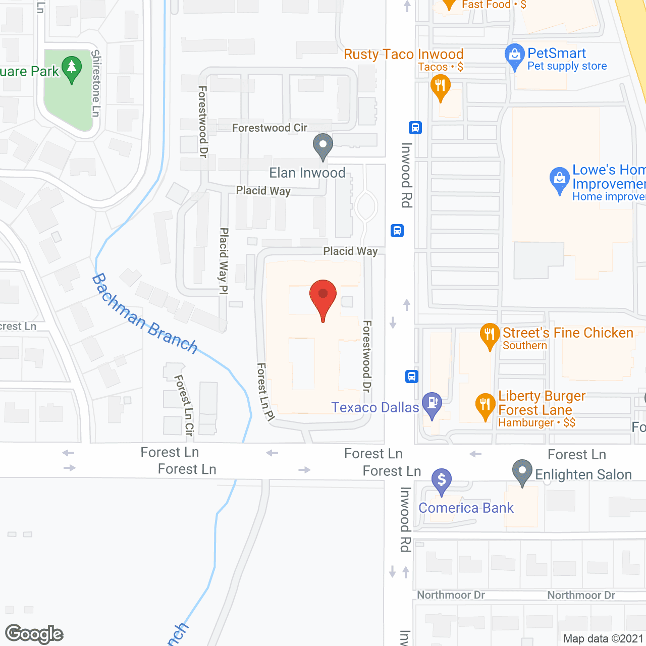Map of the neighborhood around Everleigh Forestwood 55+ Apartment Homes