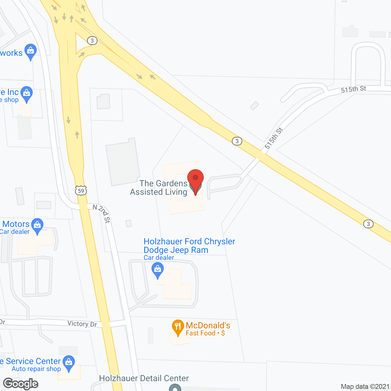 Map of the neighborhood around The Gardens of Cherokee