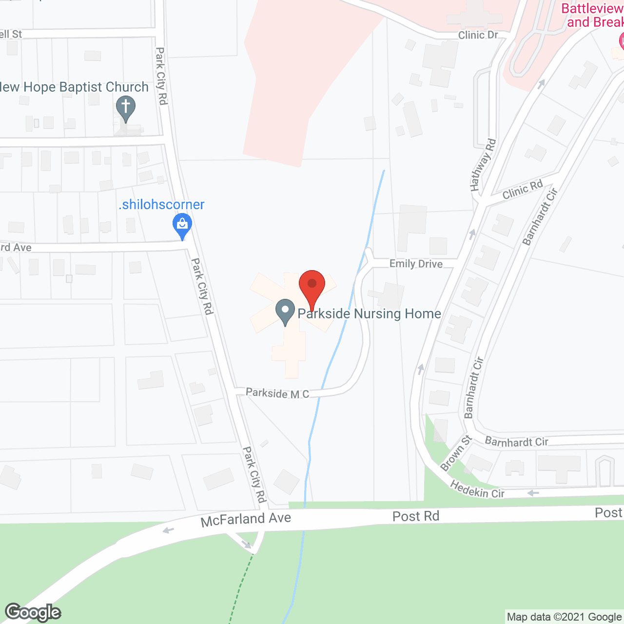 Map of the neighborhood around Parkside Nursing and Rehabilitation Center