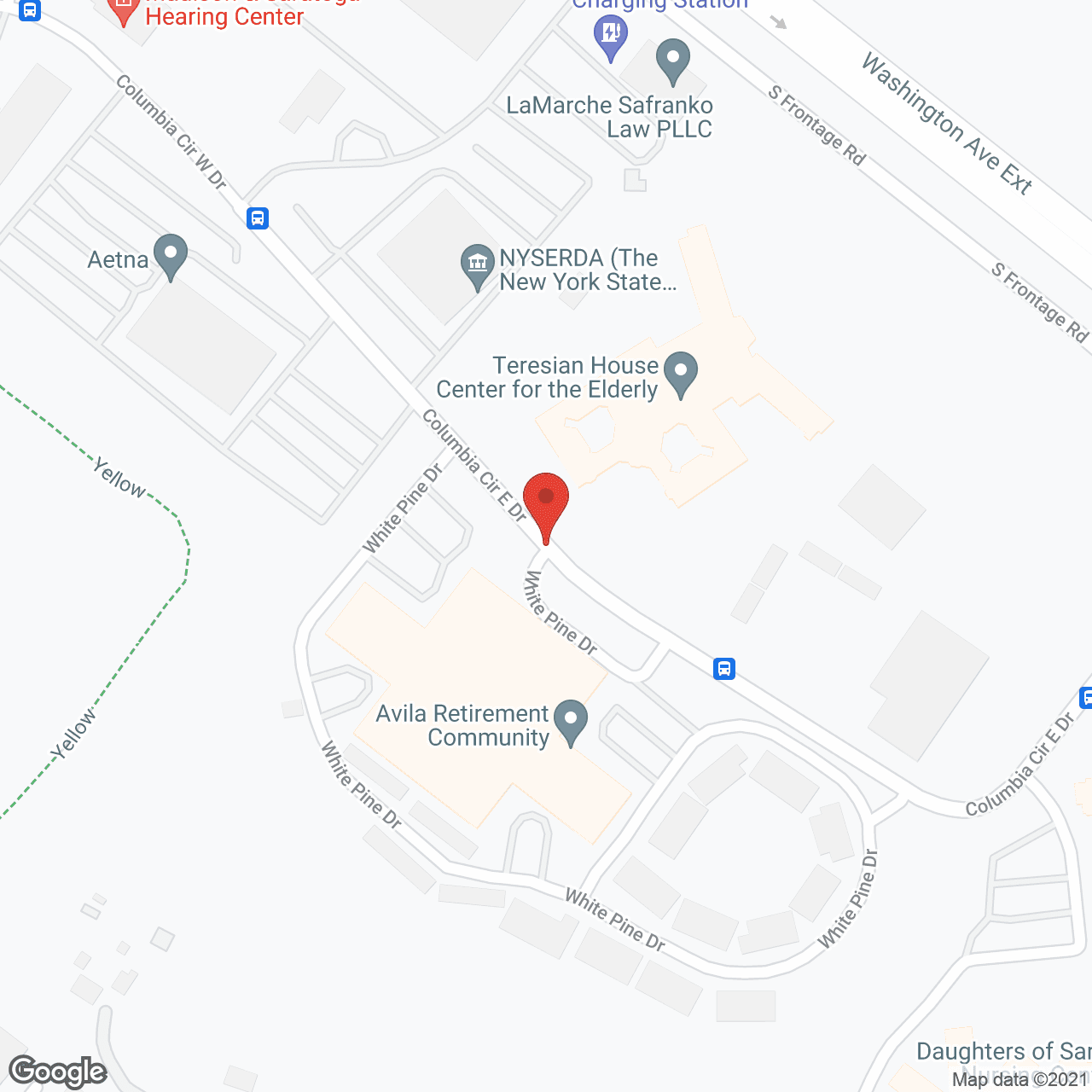 Map of the neighborhood around Avila Independent Retirement Community