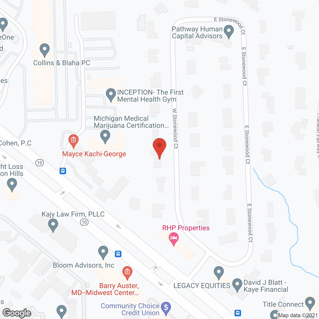 Map of the neighborhood around Vicky's Place