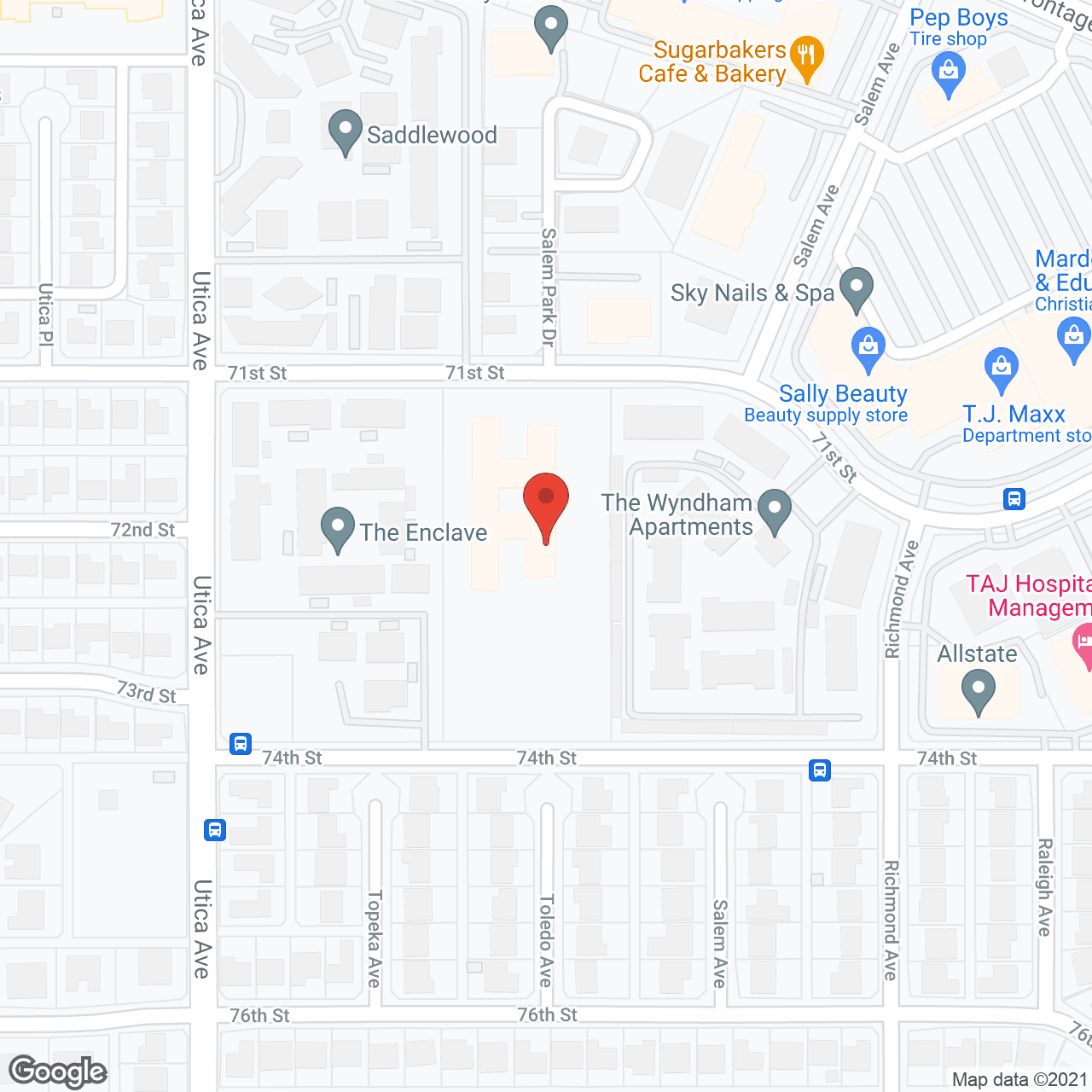 Map of the neighborhood around Brookdale Grand Court Lubbock