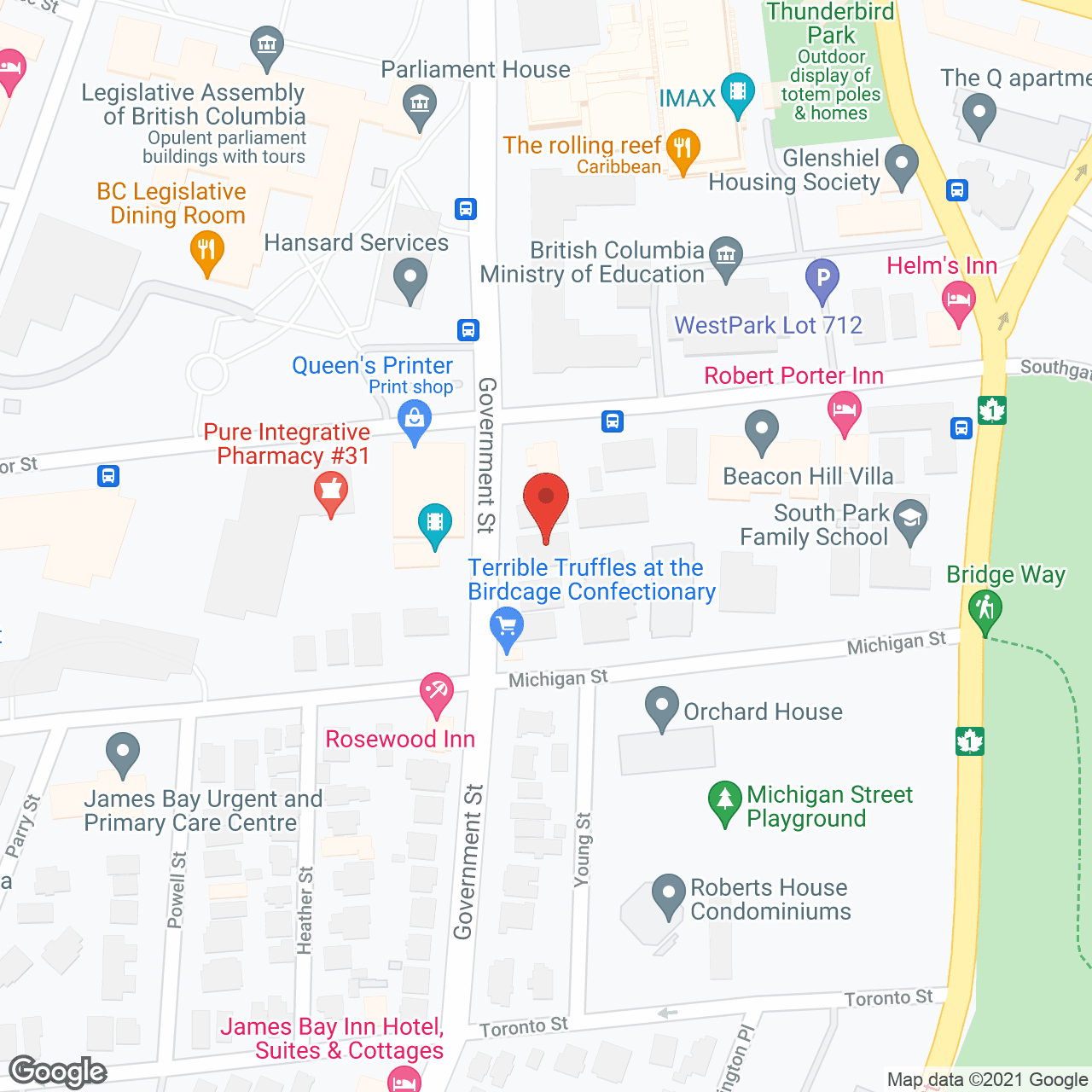 Map of the neighborhood around Heron House