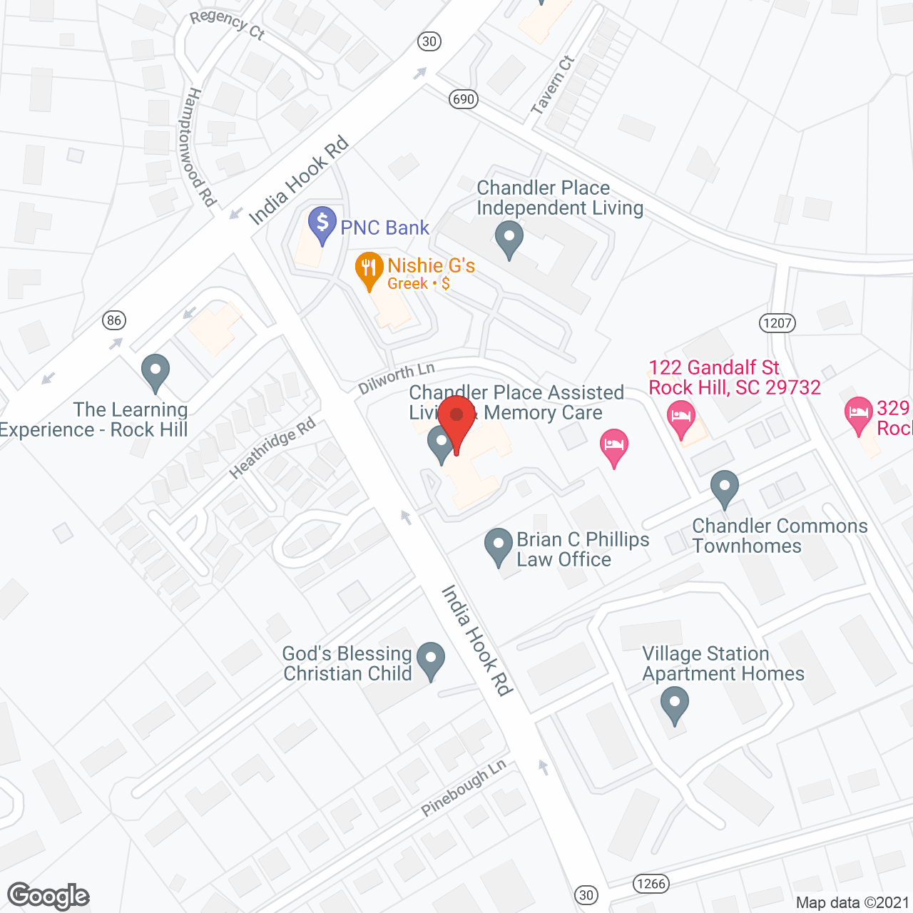 Map of the neighborhood around Chandler Place Assisted Living and Memory Care
