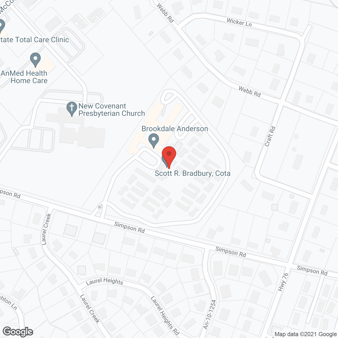 Map of the neighborhood around Brookdale Anderson