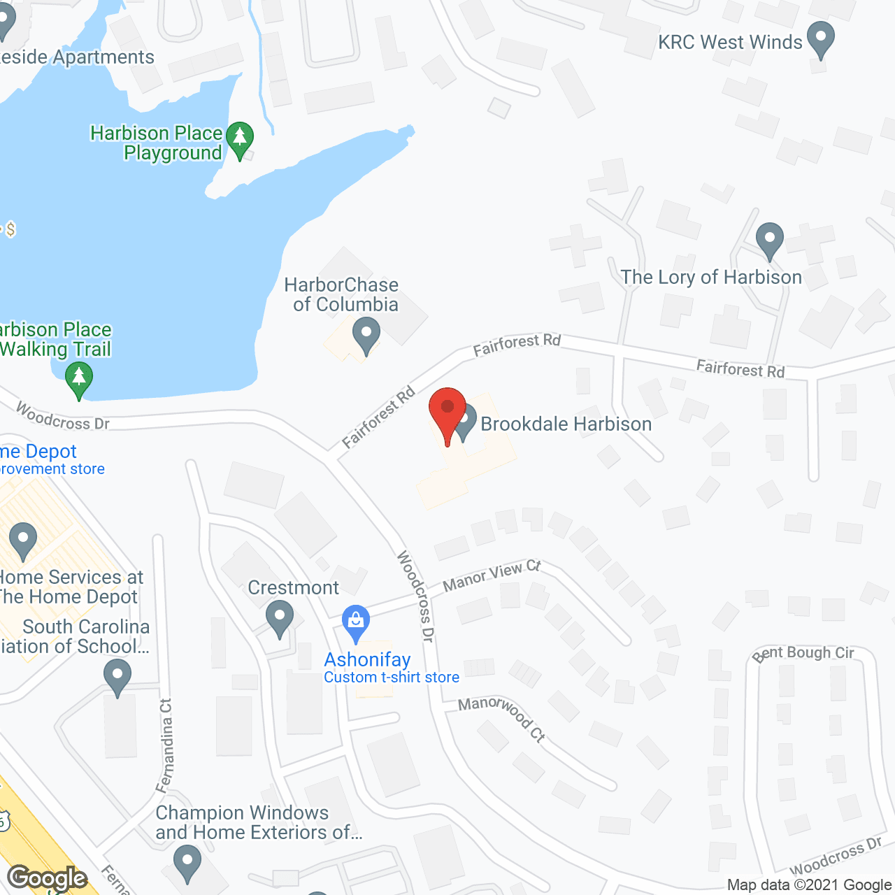 Map of the neighborhood around Brookdale Harbison