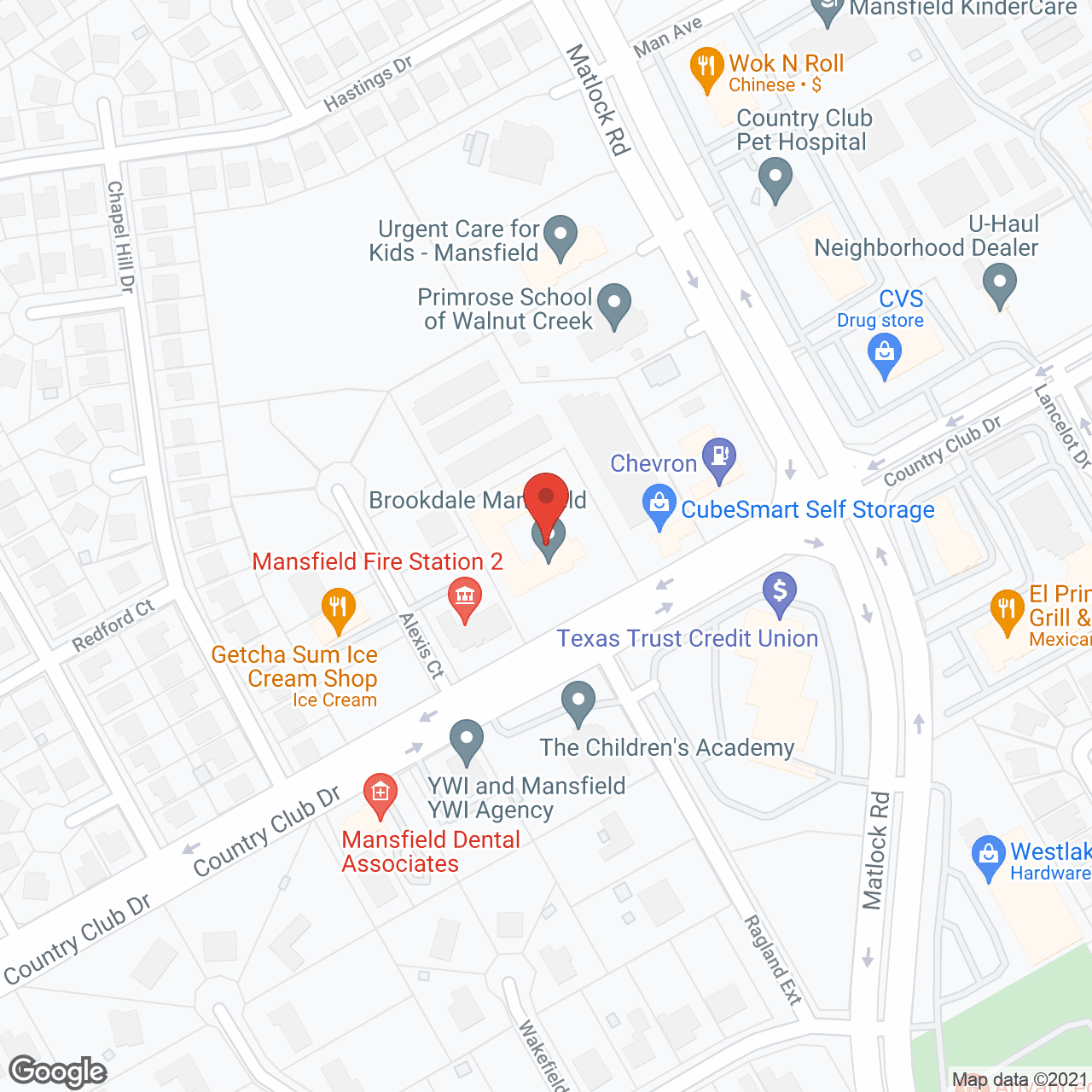 Map of the neighborhood around Brookdale Mansfield