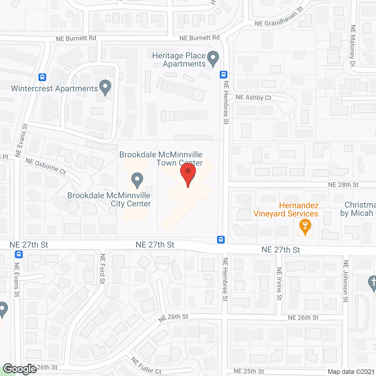 Map of the neighborhood around Brookdale McMinnville Town Center