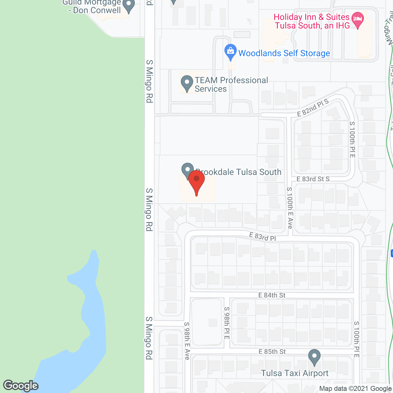 Map of the neighborhood around Oxford Springs Tulsa Assisted Living