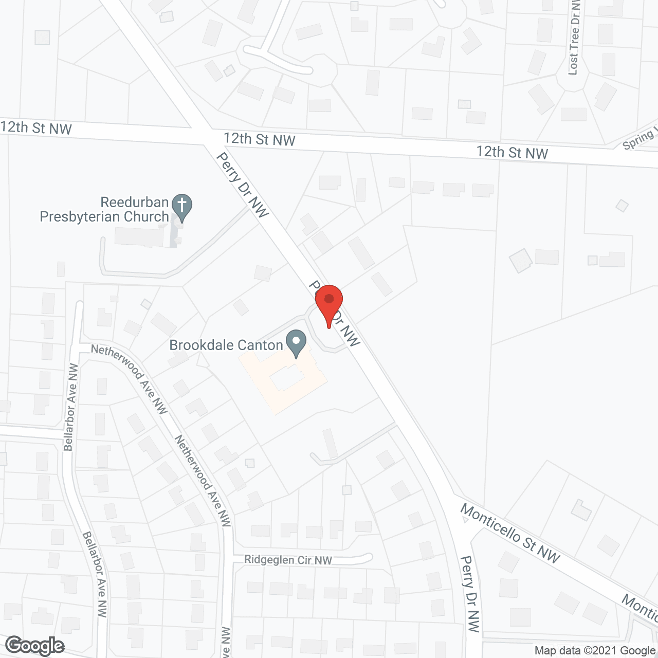 Map of the neighborhood around Brookdale Canton